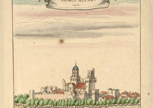 Vue de l'abbaye de Saint-Alyre en 1460