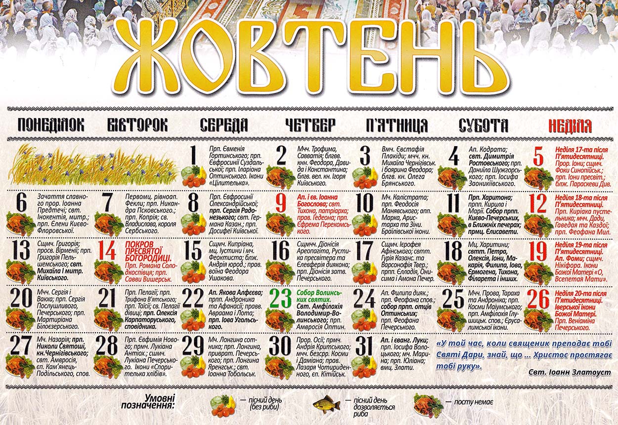 православний календар 2025